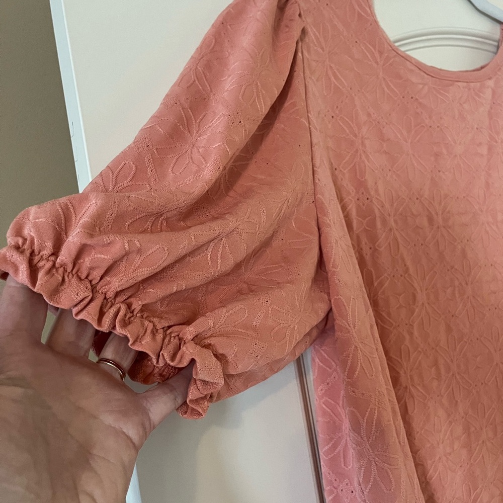 Lauren Conrad Light Pumpkin Women's Puff Sleeve Blouse Size Large - Picture 7 of 13